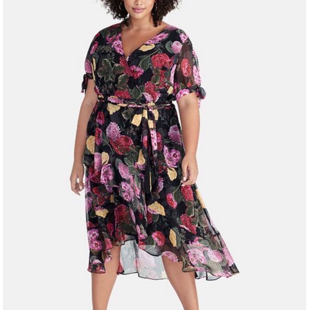 RACHEL Rachel Roy Plus Size Rina Floral Dress 22W